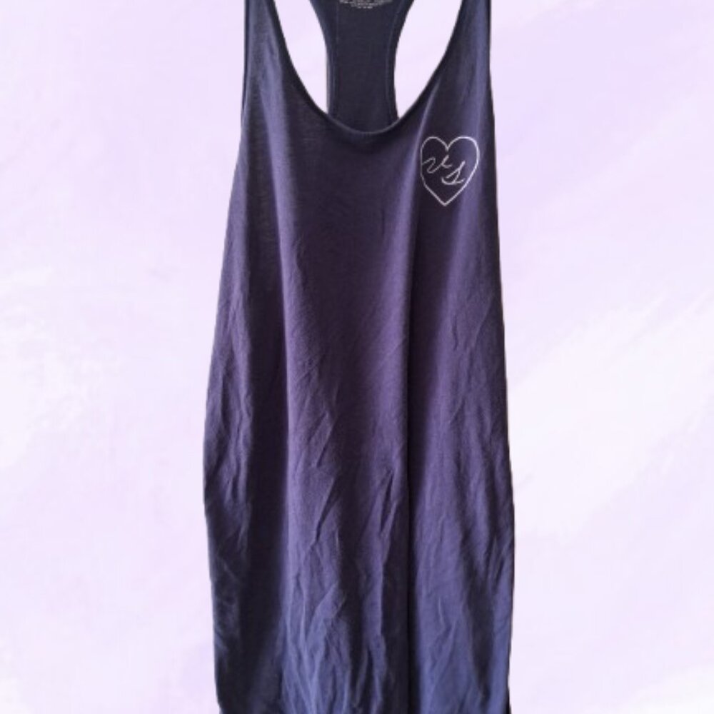 Victoria's Secret racerback tank top shirt blouse heart on left chest in purple